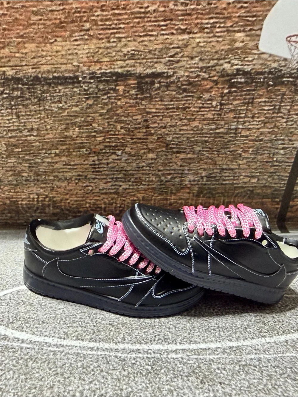 Nike Black AF1 with Pink Laces Mini Collectible No Keychain